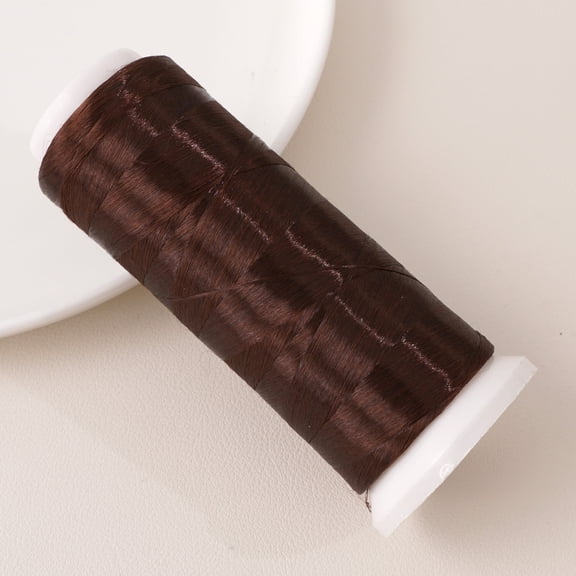 Xiao Hua Dark Brown Embroidery Thread -1 Roll, 1312.34Yd Long, Polyester Velvet Thread, Used For Hand Embroidery, Bead Thread, And Various Diy Crafts Decorative Stitching