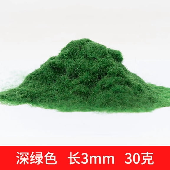 Xiao Hua Dark Green Artificial Sand Table Model Static Grassland Powder -30G, About 3mm Long, Suitable For Diy Simulation Moss, Micro Landscape Terrain Building Layout Model Grass Powder