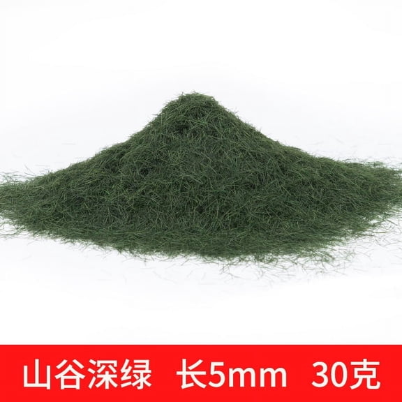 Xiao Hua Dark Green Artificial Sand Table Model Static Grassland Powder -30G, About 5mm Long, Suitable For Diy Simulation Moss, Micro Landscape Terrain Building Layout Model Grass Powder