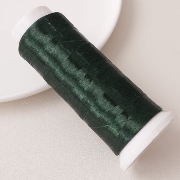 Xiao Hua Dark Green Embroidery Thread -1 Roll, 1312.34Yd Long, Polyester Velvet Thread, Used For Hand Embroidery, Bead Thread, And Various Diy Crafts Decorative Stitching