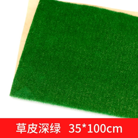 Xiao Hua Dark Green Nylon Artificial Model Grass Mat -1 Piece, 39.37 13.78 Inches, Three-Dimensional Railway Layout Model Grass Mat, Building Micro Landscape Model Artificial Turf