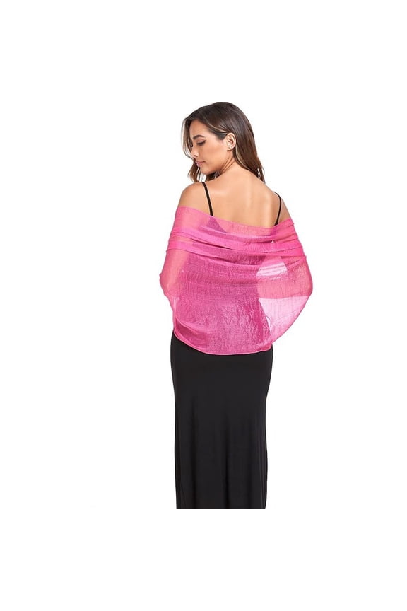 Dark Pink Transparent Chiffon Shawl Scarf -1 Piece, 70.87  27.56 Inches, Elegant And Lightweight Chiffon Scarf, Formal Event Banquet Bride Scarf