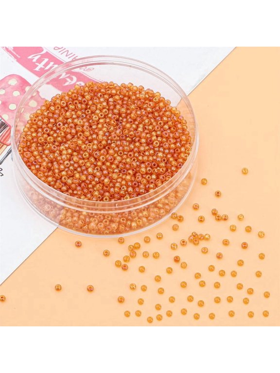 Deep Orange 2Mm Glass Bead -20G, Ideal For Bead Embroidery, Tassels, Earrings, And Keychain Craftsmanship, Suitable For Jewelry Designers