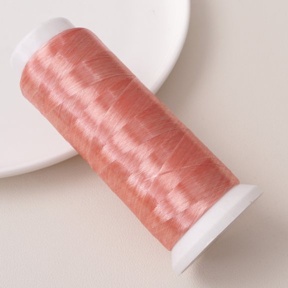 Xiao Hua Deep Pink Embroidery Thread -1 Roll, 1312.34Yd Long, Polyester Velvet Thread, Used For Hand Embroidery, Bead Thread, And Various Diy Crafts Decorative Stitching