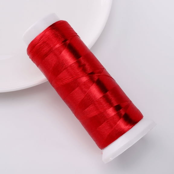 Xiao Hua Deep Red Embroidery Thread -1 Roll, 1312.34Yd Long, Polyester Velvet Thread, Used For Hand Embroidery, Bead Thread, And Various Diy Crafts Decorative Stitching