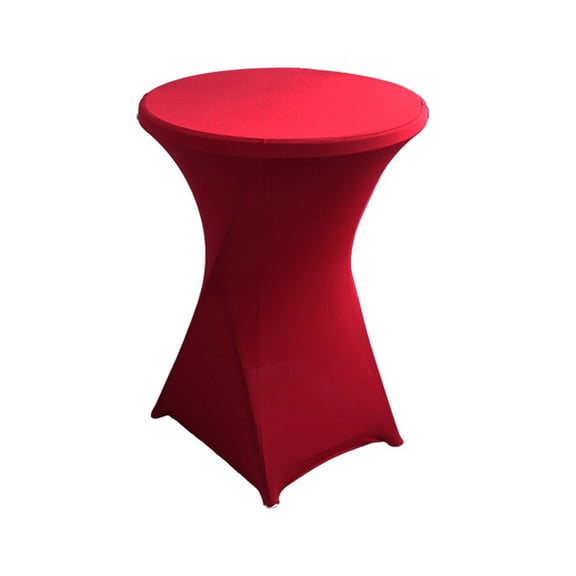 Xiao Hua Elastic Cocktail Tablecloth - Suitable for high legged round tables, bar tables, round kitchen tables, and high legged tables, 1 piece, 31.5 * 43.3 inches, Wine red