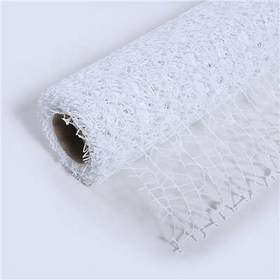 Xiao Hua Floral Accessories Network Flower Packaging Materials Roll Wrapped Mesh Jacquard Mesh Flower Bundle Packaging Mesh (White)