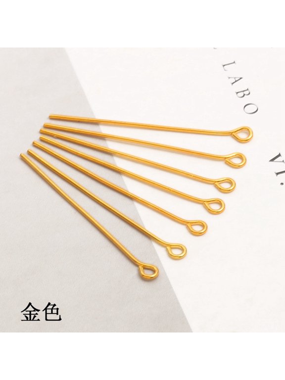 Golden Pin 200PCS-1.57*0.03 inch Jewelry Making, Handmade End Ring Design Earring Pendant Accessory, Reusable Homemade Bracelet Pendant Connector Craft Pin