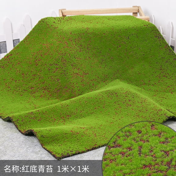 Xiao Hua Green Artificial Moss Floor Mat -1 Piece, 39.37 39.37 Inches, With Natural Appearance Texture, Very Suitable For Indoor And Outdoor Decoration, Diy Craft Grass Mat, Style 2