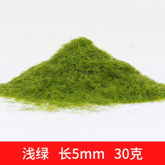 Xiao Hua Green Artificial Sand Table Model Static Grassland Powder -30G, About 5mm Long, Suitable For Diy Simulation Moss, Micro Landscape Terrain Building Layout Model Grass Powder