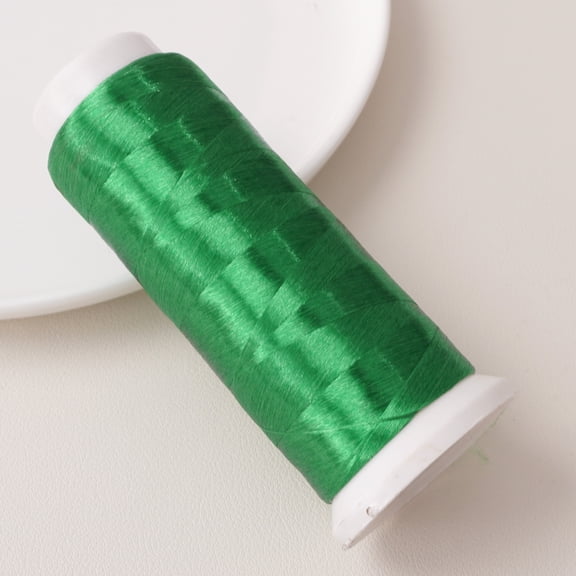 Xiao Hua Green Embroidery Thread -1 Roll, 1312.34Yd Long, Polyester Velvet Thread, Used For Hand Embroidery, Bead Thread, And Various Diy Crafts Decorative Stitching
