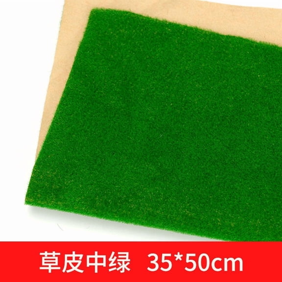 Xiao Hua Green Nylon Artificial Model Grass Mat -2 Pieces, 19.69  13.78 Inches, Three-Dimensional Railway Layout Model Grass Mat, Building Micro Landscape Model Artificial Turf