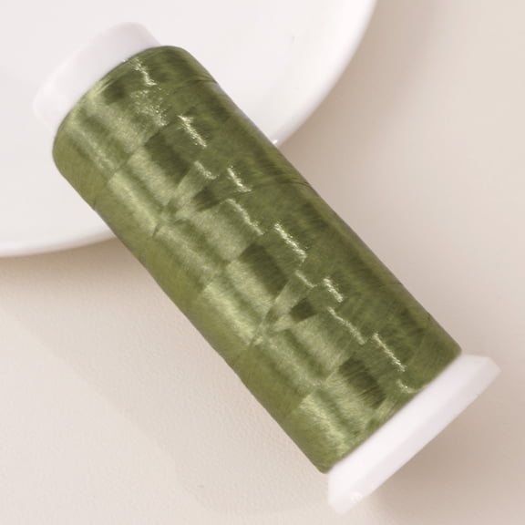 Xiao Hua Green Polyester Velvet Embroidery Thread -1 Roll, 1312.34Yd Long, Used For Hand Embroidery, Bead Thread, And Various Diy Crafts Decorative Stitching