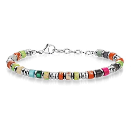 Xiao Hua Healing Natural Stone Bracelet -1 piece, 7.6+1.5 inch adjustable bracelet, positive energy encouragement bracelet, daily wear meditation natural stone jewelry, style 11