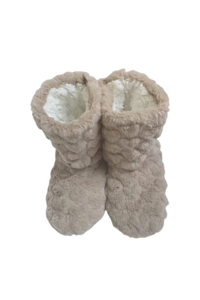 Home Slippers Anti slip Jacquard Technology Plush Thick Floor Socks Warm Winter Indoor Plush Slippers, Camel Color, 1 Pair