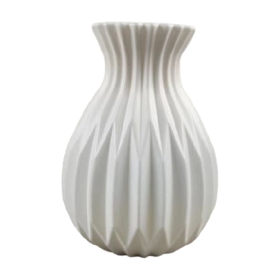 Xiao Hua Imitation Ceramic Plastic Vase, Creative Flower Arrangement Vase, Home Living Room Dining Table Farmhouse Office Decoration Small Vase, White, 1 piece