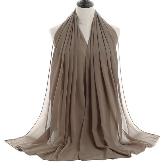 Xiao Hua Khaki Transparent Chiffon Shawl Scarf -1 Piece, 70.87  28.35 Inches, Women'S Elegant And Soft Chiffon Scarf, Flowing Pleated Design Evening Gown Shawl
