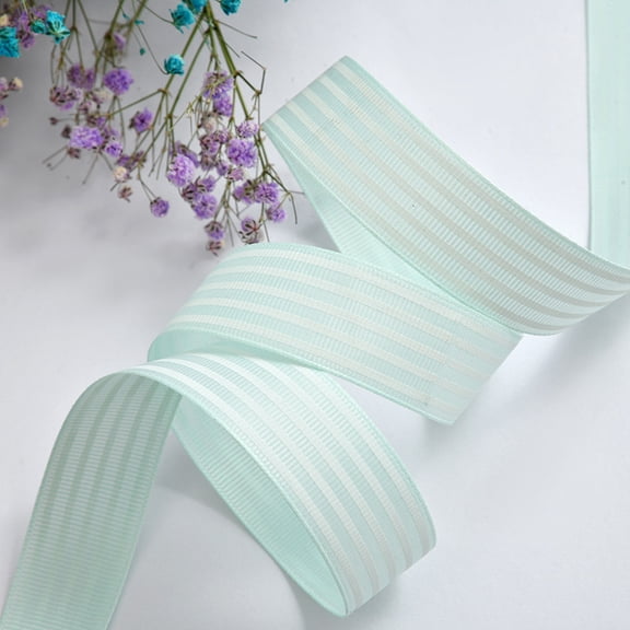 Xiao Hua Lake Green Stripe Ribbon 0.98 inches x 50 yards long - Monochrome Retro Stripe Ribbon, Used for Gift Packaging, Wedding Decoration, and Party Craft Decoration, 1 piece
