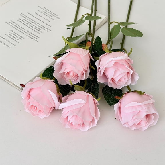 Xiao Hua Light Blue Artificial Flowers -10 Pieces, 19.69 Inches, Realistic Silk Texture With Layered Petals, Fake Roses For Weddings And Parties, Home And Restaurant Table Decorations