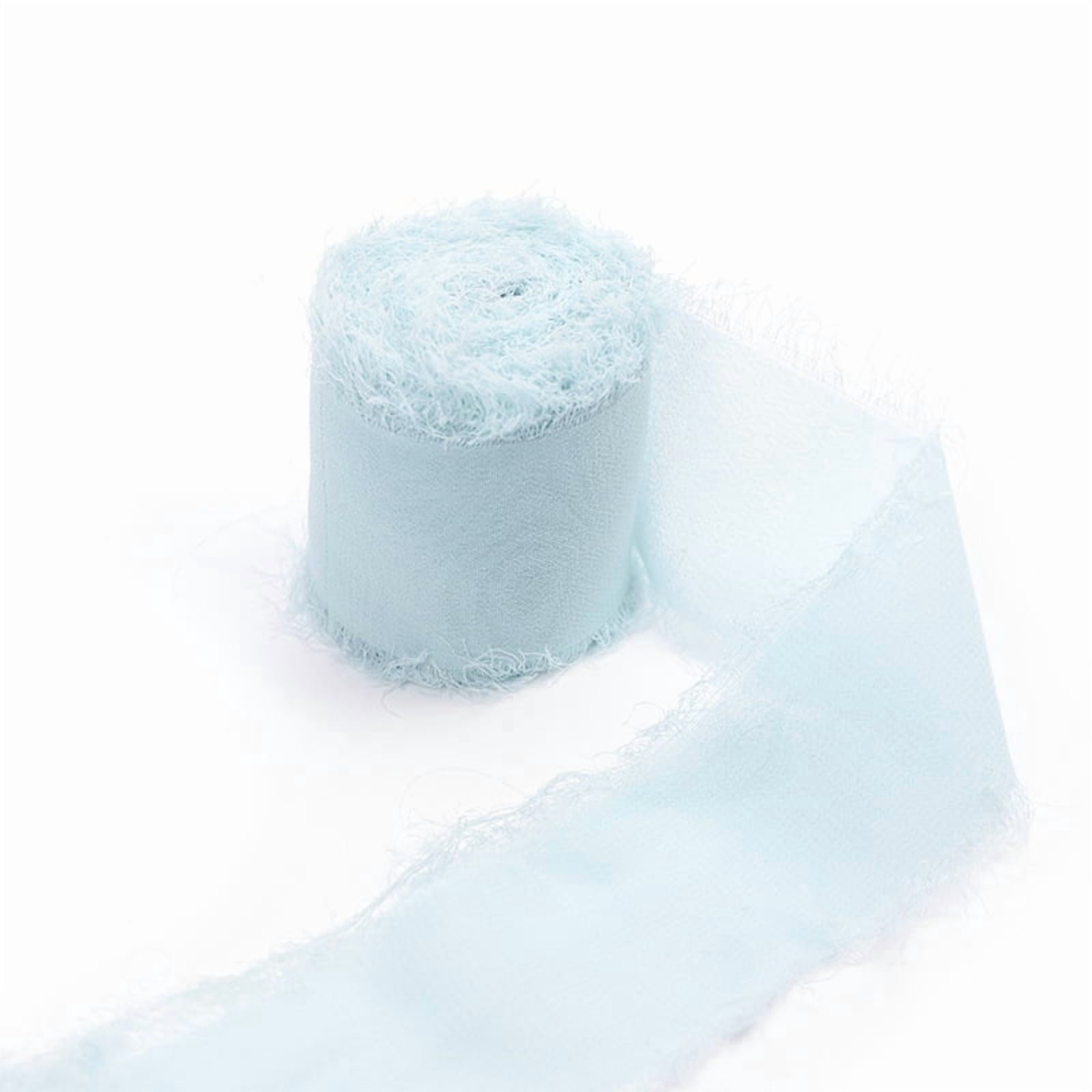 Xiao Hua Light Blue Chiffon Ribbon -2 rolls, 1.5 inches wide, 5-meter ...