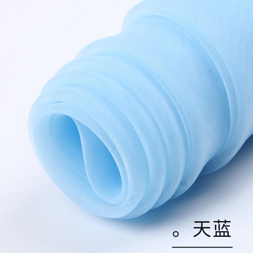 Xiao Hua Light Blue transparent chiffon fabric -1 piece, 39.37  59.06 inch transparent chiffon fabric is silky and elegant, suitable for wedding decoration and activities
