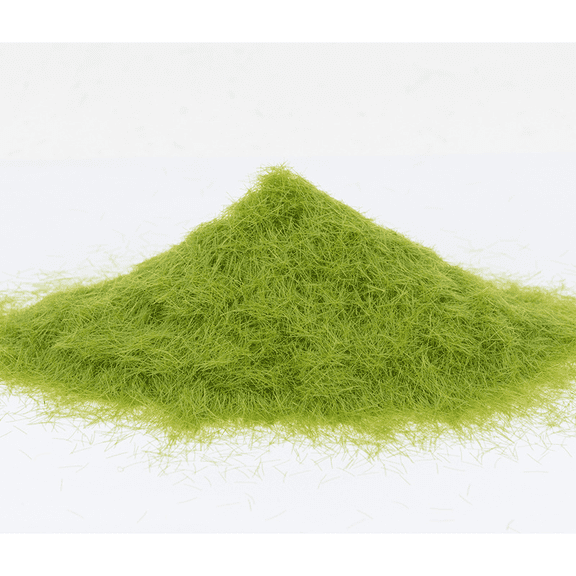 Xiao Hua Light Green Artificial Sand Table Model Static Grassland Powder -500G, About 5mm Long, Suitable For Diy Simulation Moss, Micro Landscape Terrain Building Layout Model Grass Powder