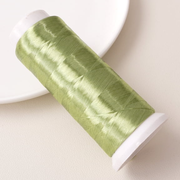 Xiao Hua Light Green Embroidery Thread -1 Roll, 1312.34Yd Long, Polyester Velvet Thread, Used For Hand Embroidery, Bead Thread, And Various Diy Crafts Decorative Stitching