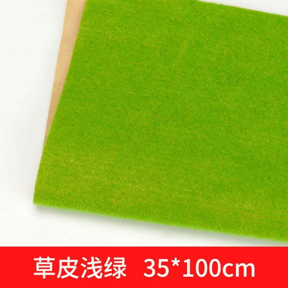 Xiao Hua Light Green Nylon Artificial Model Grass Mat -1 Piece, 39.37  13.78 Inches, Three-Dimensional Railway Layout Model Grass Mat, Building Micro Landscape Model Artificial Turf