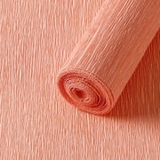 Xiao Hua Light Orange Crepe Paper Roll 98.43 * 19.69 inches 1 roll - easy to cut, fold, and shape, perfect for handmade flower making, DIY craft birthday party background supplies