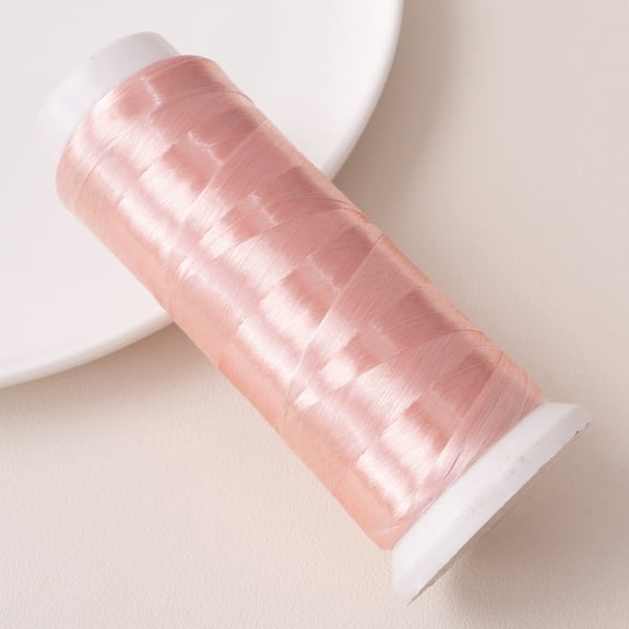 Xiao Hua Light Pink Embroidery Thread -1 Roll, 1312.34Yd Long, Polyester Velvet Thread, Used For Hand Embroidery, Bead Thread, And Various Diy Crafts Decorative Stitching