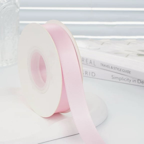 Xiao Hua Light Pink Polyester Ribbon 0.79 inches x 100 yards - Double sided gift wrapping tape, suitable for DIY crafts, hair accessories, baking gift box decoration, 1 roll