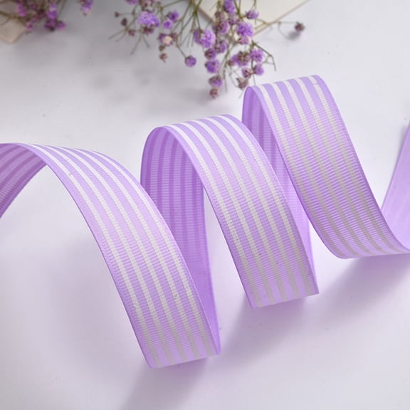 Xiao Hua Light Purple Stripe Ribbon 0.98 inches x 50 yards long - Monochrome Retro Stripe Ribbon, Used for Gift Packaging, Wedding Decoration, and Party Craft Decoration, 1 piece