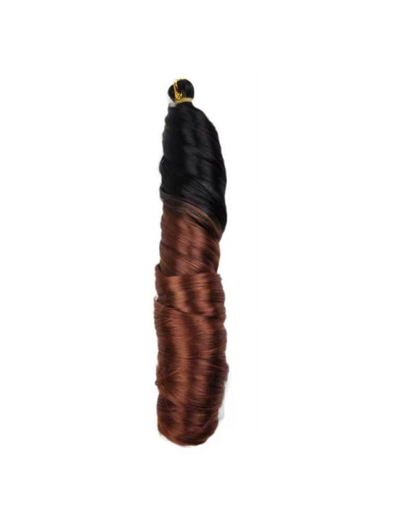 Loose Wave Spiral Curl Crochet Hair Curl Braiding Hair 24Inchs 6Packs Synthetic Braids Pre Stretched Braiding HairBlack and Dark Brown