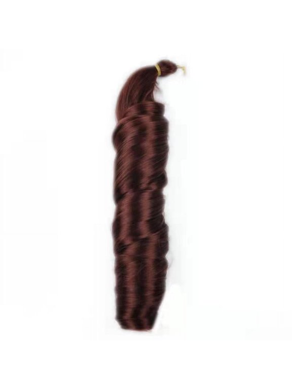 Loose Wave Spiral Curl Crochet Hair Curl Braiding Hair 24Inchs 6Packs Synthetic Braids Pre Stretched Braiding HairDark Auburn