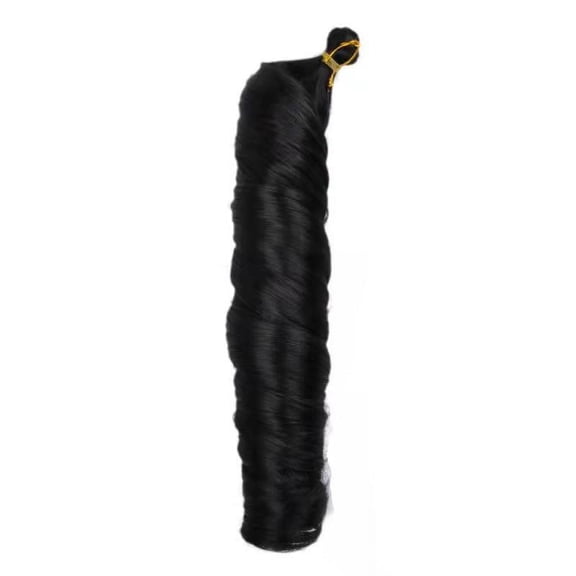Xiao Hua Loose Wave Spiral Curl Crochet Hair Curl Braiding Hair 24Inchs 6Packs Synthetic Braids Pre Stretched Braiding HairJet Black