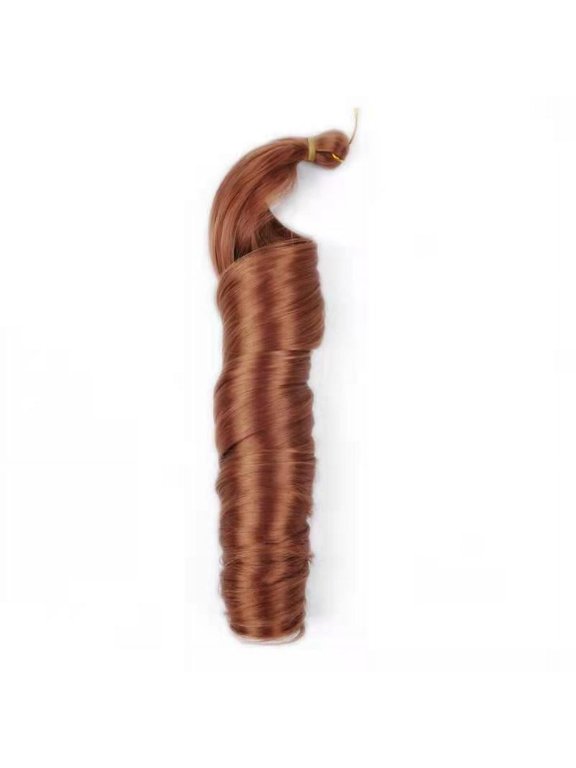 Loose Wave Spiral Curl Crochet Hair Curl Braiding Hair 24Inchs 6Packs Synthetic Braids Pre Stretched Braiding HairLight Auburn