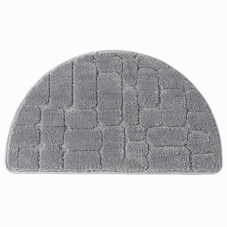 Xiao Hua Luxury Bathroom Rug Mat, Extra Soft and Absorbent Microfiber Bath Rugs, Non-Slip Plush Shaggy Bath Carpet, Machine Wash Dry, Bath Mats for Bathroom Floor,Half circle (dark gray)