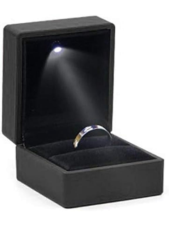 Luxury Jewelry Box LED Bracelet Necklace Ring Box Square Elegant Ring Case Velvet Necklace Pendant Bracelet Jewelry Gift Box LED Light for Jewelry Display Wedding Engagement Valentine's Day