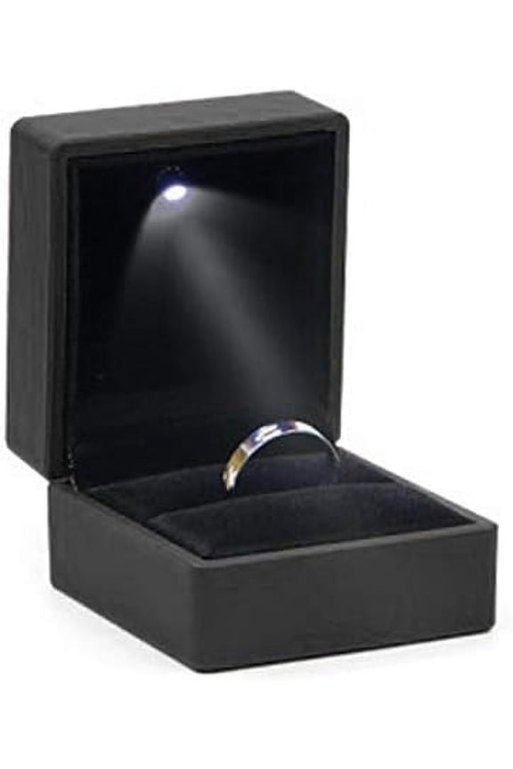 Luxury Jewelry Box LED Bracelet Necklace Ring Box Square Elegant Ring Case Velvet Necklace Pendant Bracelet Jewelry Gift Box LED Light for Jewelry Display Wedding Engagement Valentine's Day