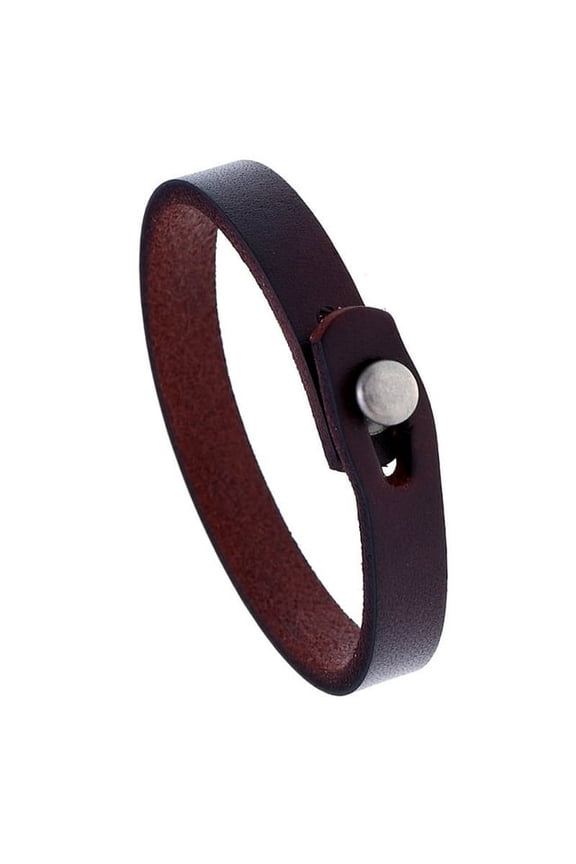 Men's Bracelet - Handmade Adjustable Leather Cuff Bracelet Punk Style Leather Bracelet, Brown, 1 Piece