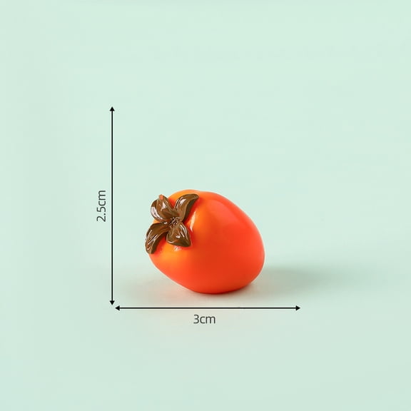 Xiao Hua Micro Landscape Mini Resin Simulated Persimmon Model -12 Pieces, 1.18 * 0.98 Inches, DIY Decoration And Bonsai Decoration Ornaments For Micro Landscape Gardens
