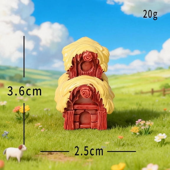 Xiao Hua Mini House Micro Landscape 10-Piece Set, 0.98 1.42 Inches, Hand-Painted Waterproof Resin Mini House Ornaments, Ideal for Mini Garden Landscaping and Village Scene Display
