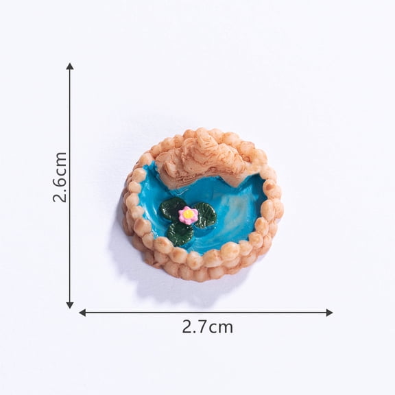 Xiao Hua Mini Retro Pond Statues -4 Pieces, 1.06 1.02 Inches, Small Resin Building Decoration, Indoor And Outdoor Garden Decoration, DIY Bonsai And Micro Landscape Scene Statues