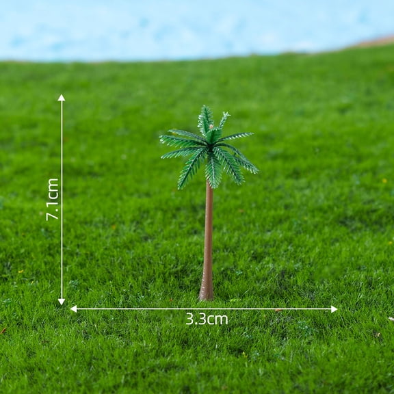 Xiao Hua Mini Simulated Coconut Tree Model -10 Pieces, 1.3 2.8 Inches, No Base Three-Dimensional Tree, Micro Landscape Decoration For Railway Landscape Models And Architectural Models
