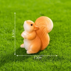 Xiao Hua Mini Squirrel Model -6 Pieces, 1.3 1.3 Inches, Miniature Resin Animal Decoration, Outdoor Forest Themed Party And Micro Landscape Gardening DecorationStyle 7
