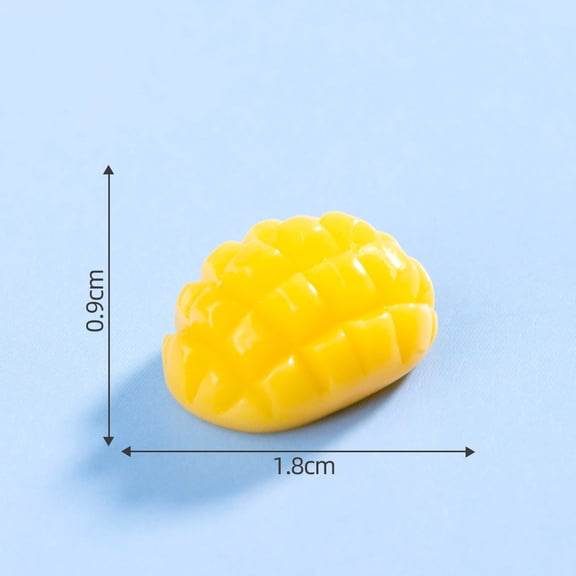 Xiao Hua Miniature Landscape Mini Artificial Fruit, 15 Pieces, 0.71 0.35 Inches, Hand-Drawn Mini Resin Mango Model, Realistic Kitchen Decoration and DIY Micro Landscape Ornaments