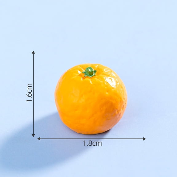 Xiao Hua Miniature Landscape Mini Artificial Fruit, 15 Pieces, 0.71  0.63 Inches, Hand-Drawn Mini Resin Orange Model, Realistic Kitchen Decoration and DIY Micro Landscape Ornaments
