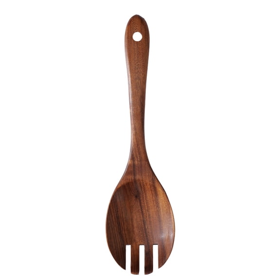 Xiao Hua Natural Solid Wood Tableware 10.43 * 2.95 inches 1 piece - Food Safety Wooden Salad Fork for Cooking, Essential for Farmhouse and Rural Simple Kitchen