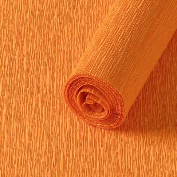 Xiao Hua Orange Crepe Paper Roll 98.43 * 19.69 inches 1 roll - easy to cut, fold, and shape, perfect for handmade flower making, DIY craft birthday party background supplies