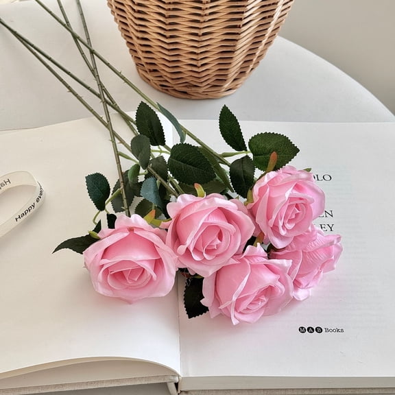 Xiao Hua Pink Artificial Rose -12 Pieces, 19.69 2.76 Inches, Single Long Stem Artificial Flower, Used For Bridal Bouquets, Wedding Arches, And Home Party Decorations